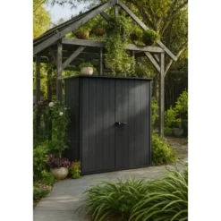 Armadio Porta Attrezzi Keter in Resina da Giardino 1400 L Evotech Grigio