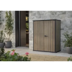 Armadio Porta Attrezzi Keter 1400L Doghe Effetto Legno da Esterno