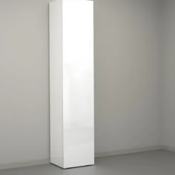 Armadio Scarpiera Anta Battente 45x35x191 cm Bianco Laccato Salvaspazio
