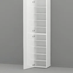 Armadio Scarpiera Anta Battente 45x35x191 cm Bianco Laccato Salvaspazio