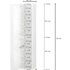 Armadio Scarpiera Anta Battente 45x35x191 cm Bianco Laccato Salvaspazio