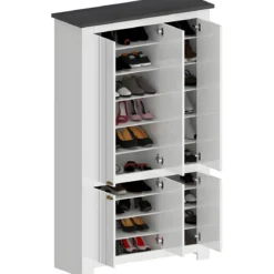 Armadio Scarpiera 6 Ante Mobile Ingresso Bianco Report 114x42x200 cm