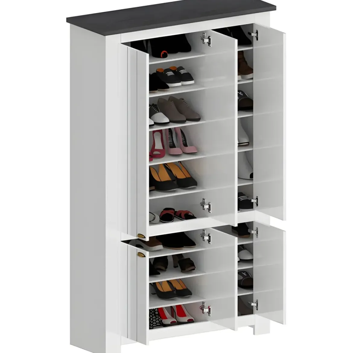 Armadio Scarpiera 6 Ante Mobile Ingresso Bianco Report 114x42x200 cm