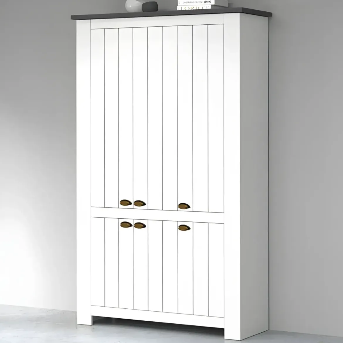 Armadio Scarpiera 6 Ante Mobile Ingresso Bianco Report 114x42x200 cm