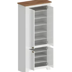 Armadio Scarpiera 4 Ante Mobile Ingresso Bianco Rovere 84x42x200 cm