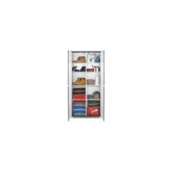 Armadio Slim 2 Ante 190 Bianco con Ripiani Mobile Ingresso per Ufficio Scarpiera