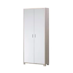 Armadio Slim 2 Ante 190 Bianco Olmo Ripiani Mobile Ingresso da Ufficio Scarpiera