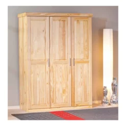 Armadio tre 3 Ante in Legno Appendiabiti Mobile Guardaroba per Camera da Letto