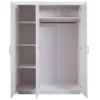 Armadio tre 3 Ante in Legno Mobile Guardaroba Bianco per Camera da Letto