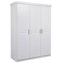 Armadio tre 3 Ante in Legno Mobile Guardaroba Bianco per Camera da Letto
