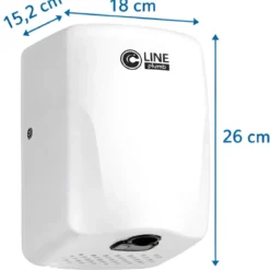 Asciugamani Elettrico Bagno a Parete Automatico 500W Inox Bianco