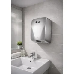 Asciugamani Elettrico da Bagno a Parete Automatico 500W Inox Satinato