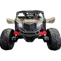Auto Buggy Elettrico Fuoristrada per Bambini 12V Cachi Telecomando