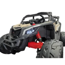 Auto Buggy Elettrico Fuoristrada per Bambini 12V Cachi Telecomando