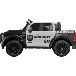 Auto Elettrica Bambini Dodge RAM Polizia 12V Nero Sirene Telecomando