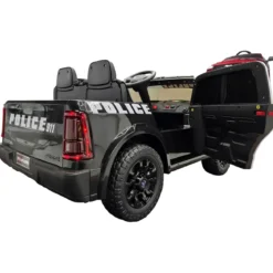 Auto Elettrica Bambini Dodge RAM Polizia 12V Nero Sirene Telecomando