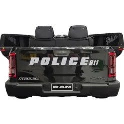 Auto Elettrica Bambini Dodge RAM Polizia 12V Nero Sirene Telecomando