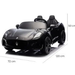 Auto Elettrica Bambini Maserati Folgore 2 Posti 12V Nero Doppio Motore