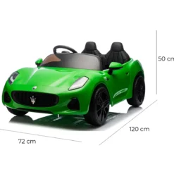 Auto Elettrica Bambini Maserati Folgore 2 Posti 12V Verde Doppio Motore