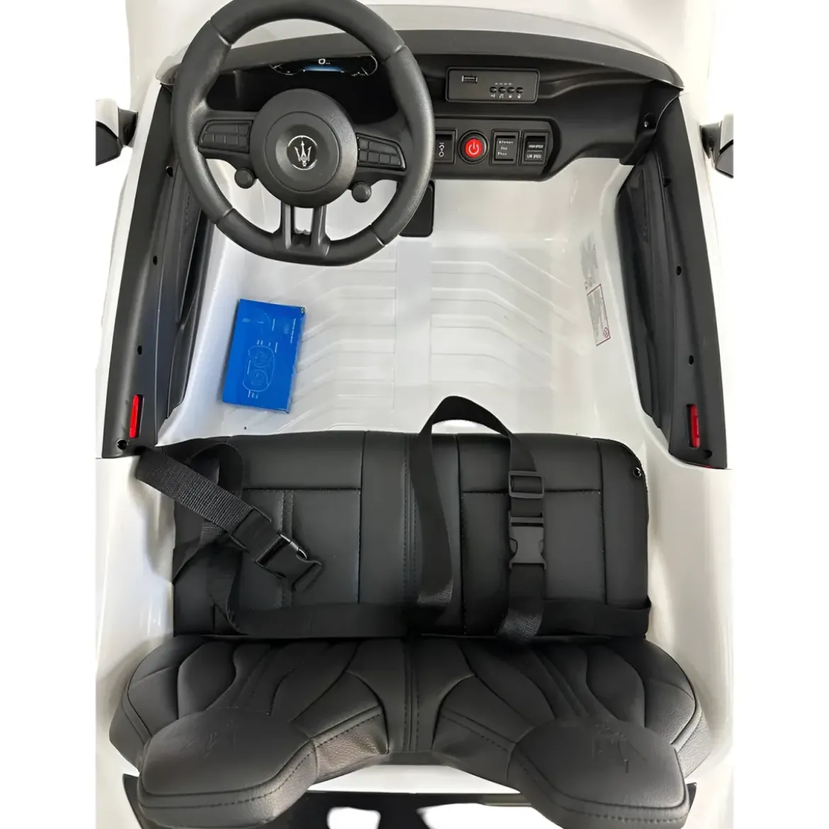 Auto Elettrica Bambini Maserati Folgore 2 Posti 12V Bianco Doppio Motore