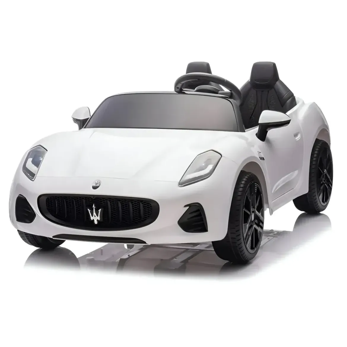Auto Elettrica Bambini Maserati Folgore 2 Posti 12V Bianco Doppio Motore