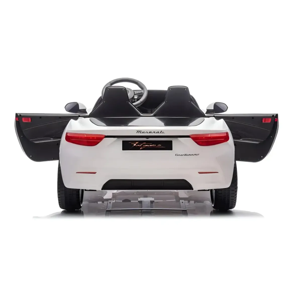 Auto Elettrica Bambini Maserati Folgore 2 Posti 12V Bianco Doppio Motore