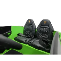 Auto Elettrica Bambini 2 Posti 24V Verde Sedili in Pelle e Telecomando