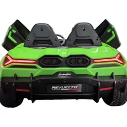 Auto Elettrica Bambini 2 Posti 24V Verde Sedili in Pelle e Telecomando