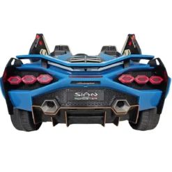 Auto Elettrica Bambini 24V Lamborghini Sian Blu 2 posti Sedili in Pelle