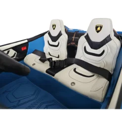 Auto Elettrica Bambini 24V Lamborghini Sian Blu 2 posti Sedili in Pelle