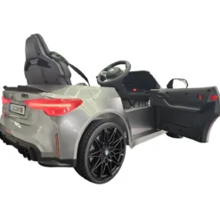 Auto Elettrica per Bambini BMW Grigio 12V Sedile in Pelle Telecomando