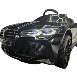 Auto Elettrica per Bambini BMW M4 Nero 12V Sedile in Pelle e Telecomando
