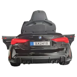 Auto Elettrica per Bambini BMW M4 Nero 12V Sedile in Pelle e Telecomando