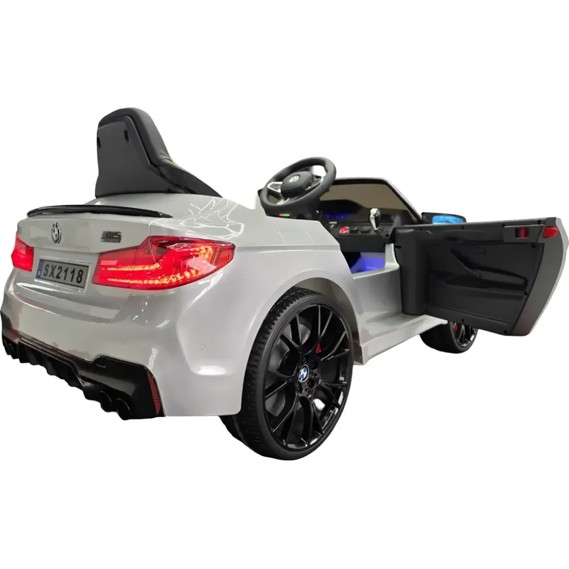 Auto Elettrica per Bambini Doppio Motore 24V BMW M5 Grigio Metallizzato