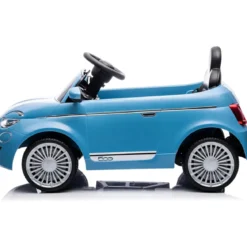 Auto Elettrica per Bambini Fiat 500 12V Blu Telecomando e Fari LED