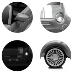 Auto Elettrica per Bambini Fiat 500 12V Blu Telecomando e Fari LED