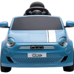 Auto Elettrica per Bambini Fiat 500 12V Blu Telecomando e Fari LED