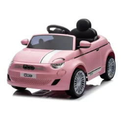 Auto Elettrica per Bambini Fiat 500 12V Rosa Telecomando e Fari LED