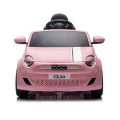 Auto Elettrica per Bambini Fiat 500 12V Rosa Telecomando e Fari LED