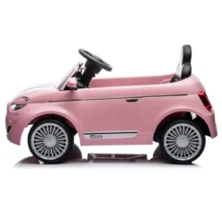 Auto Elettrica per Bambini Fiat 500 12V Rosa Telecomando e Fari LED