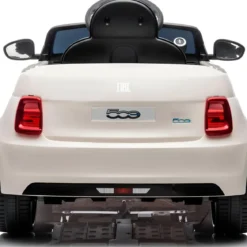 Auto Elettrica per Bambini Fiat 500 12V Bianco Telecomando e Fari LED