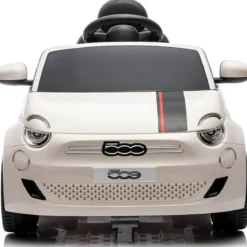 Auto Elettrica per Bambini Fiat 500 12V Bianco Telecomando e Fari LED