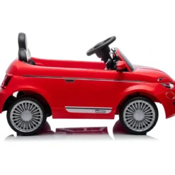 Auto Elettrica per Bambini Fiat 500 12V Rosso Telecomando e Fari LED