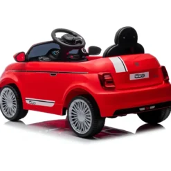 Auto Elettrica per Bambini Fiat 500 12V Rosso Telecomando e Fari LED
