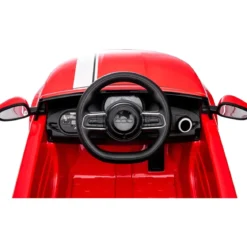 Auto Elettrica per Bambini Fiat 500 12V Rosso Telecomando e Fari LED