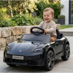 Auto Elettrica per Bambini Porsche Taycan 12V Nero Telecomando