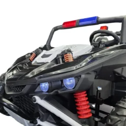 Auto Elettrica per Bambini 24V Buggy Pattuglia Polizia Nero Bianco