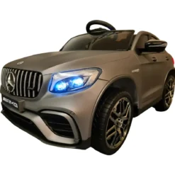 Auto Elettrica per Bambini 12V Grigio con Telecomando e Luci LED