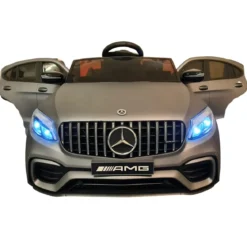 Auto Elettrica per Bambini 12V Grigio con Telecomando e Luci LED