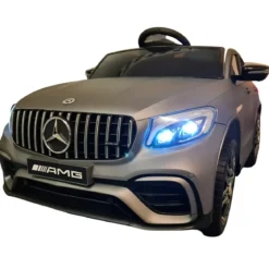 Auto Elettrica per Bambini 12V Grigio con Telecomando e Luci LED